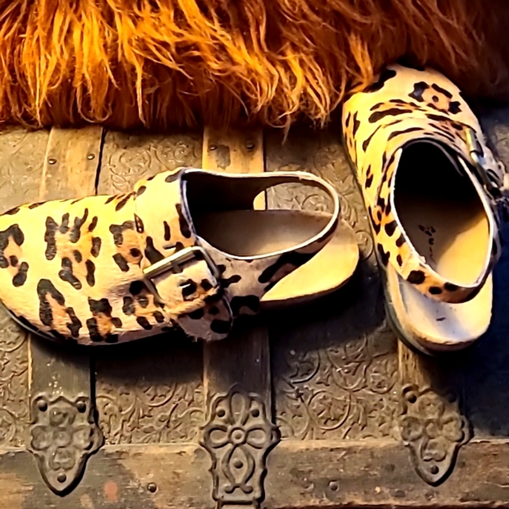 Free people calf hair animal print shoes